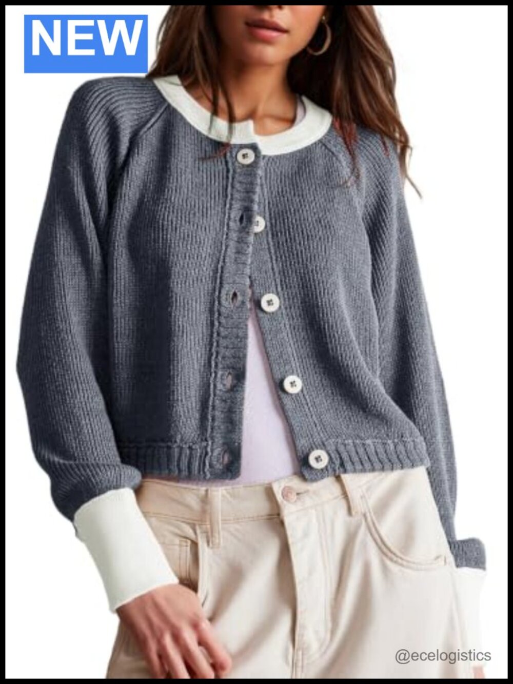 Women Cropped Cardigan Sweater Long Sleeve Open Front Cozy Knit Top